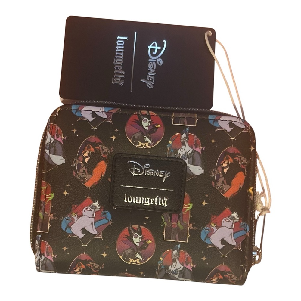 Disney x Loungefly Villains Wallet - Black with Multicolor Villain Motif NWT